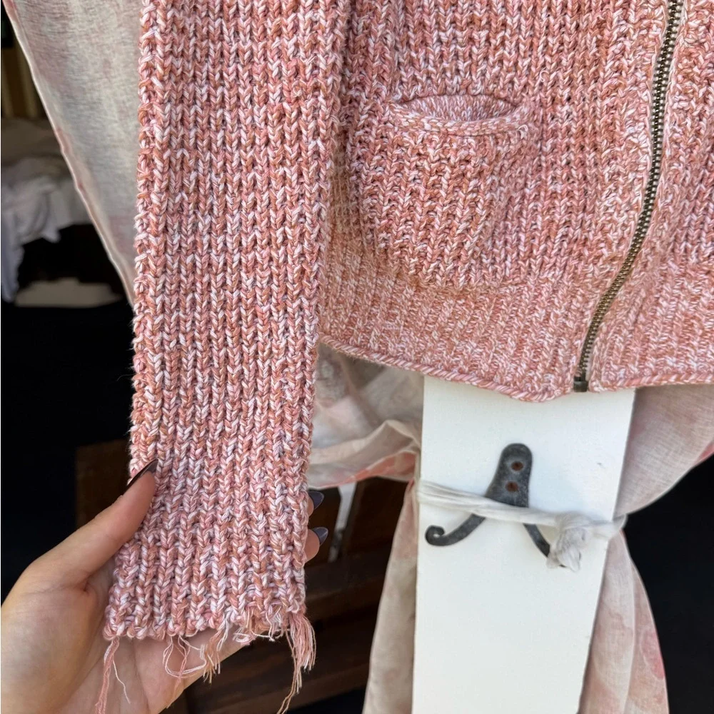 Wilfred Textured Pink Zip Up Cardigan - Picture 6 of 6